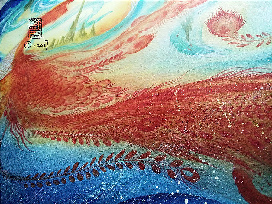 【缚海集——幻狐-凤凰-化蛇-夔牛】—翔鱼（图ZODMwNTkzODg=） - 绘画 - 站酷设计师翔魚原创素材 - 站酷ZCOOL