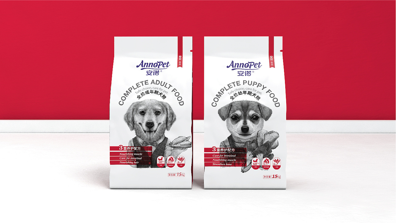 晨狮原创设计丨安贝(安诺品牌)猫粮狗粮系列包装设计
