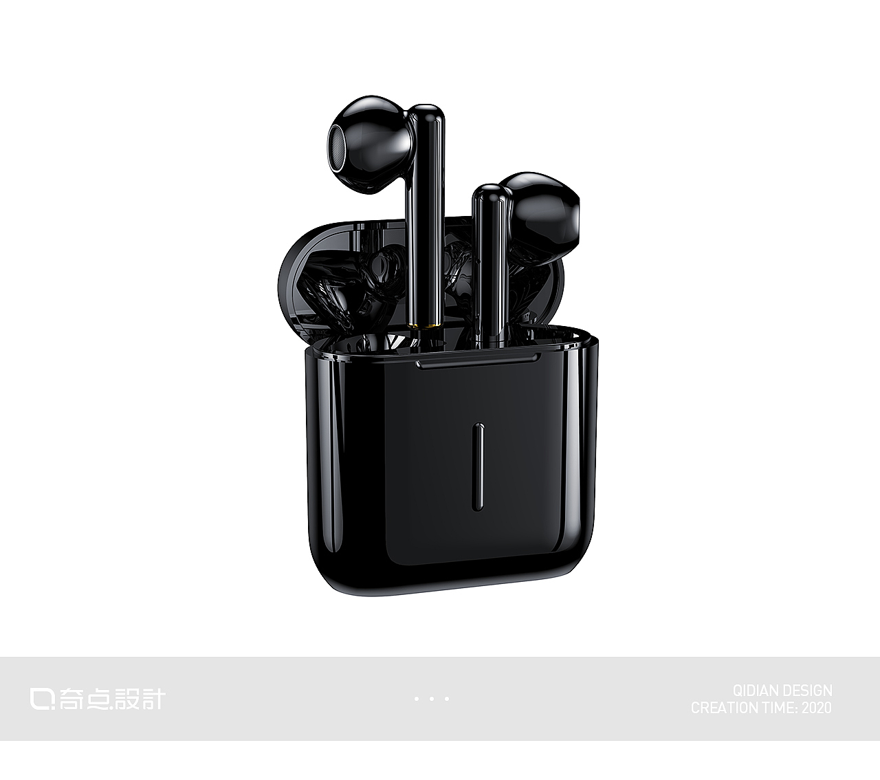 一组多色多工艺蓝牙耳机渲染