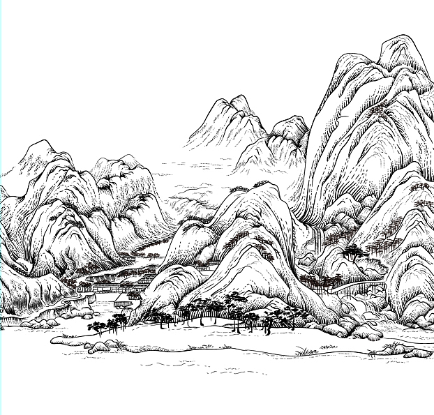 新绘版画千里江山图