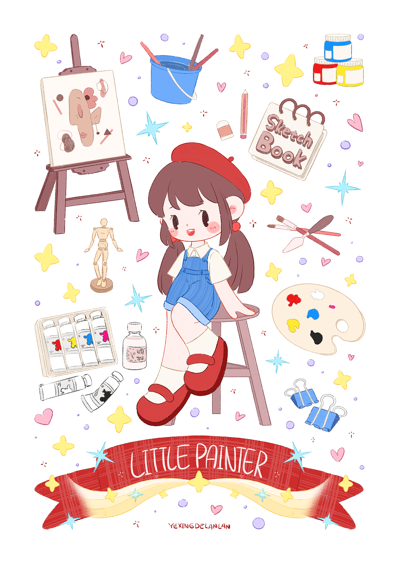 小画家（图ZMzA2OTYzNjI0） - 创作习作 - 站酷设计师夜行的蓝蓝原创素材 - 站酷ZCOOL