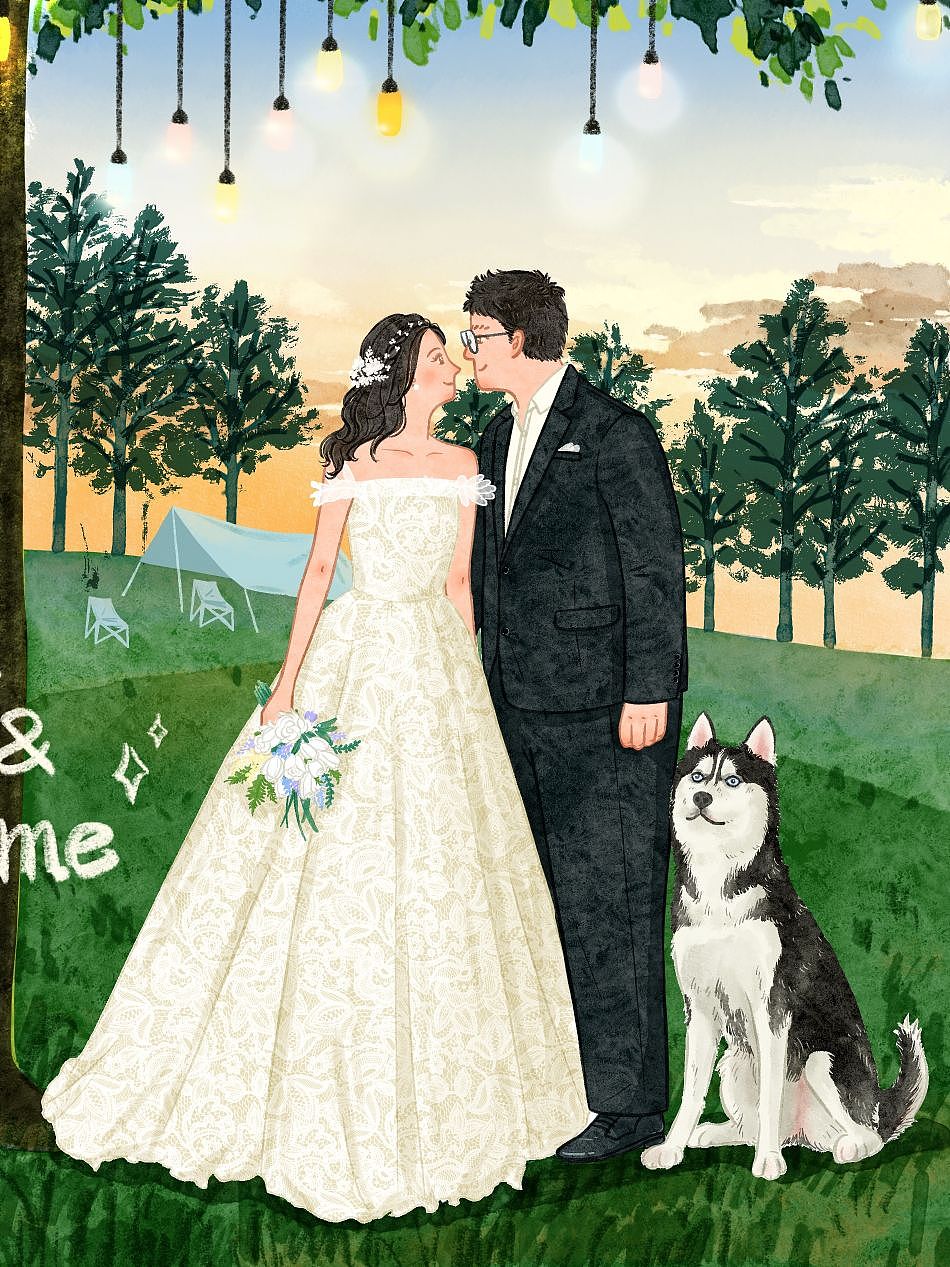 手绘婚礼💐｜封面＋内页（图ZMzU1NDI0MTg4） - 创作习作 - 站酷设计师爱画画的嘟妈原创素材 - 站酷ZCOOL