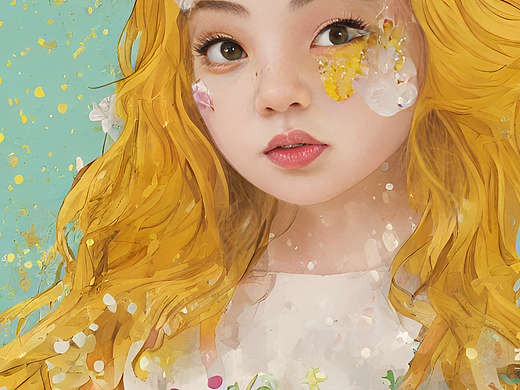 #AI创作实验室#女孩穿着白色衣服，阳光洒落，斑驳的阳