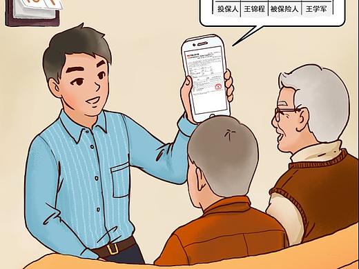 为中国人民保险手绘的长图