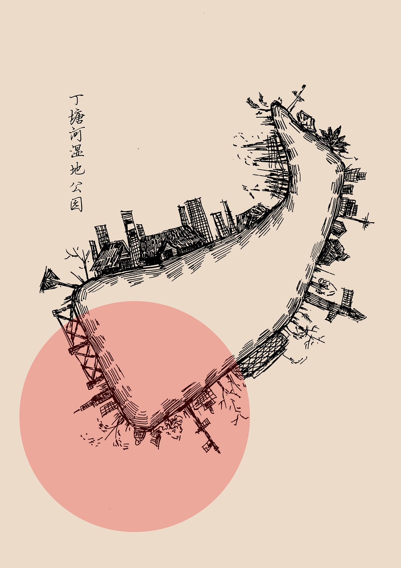 创意手绘地图"关于常州"
