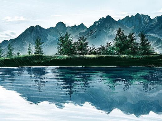 手机绘(指绘)风景