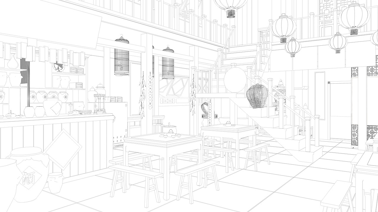 日式场景古代客栈