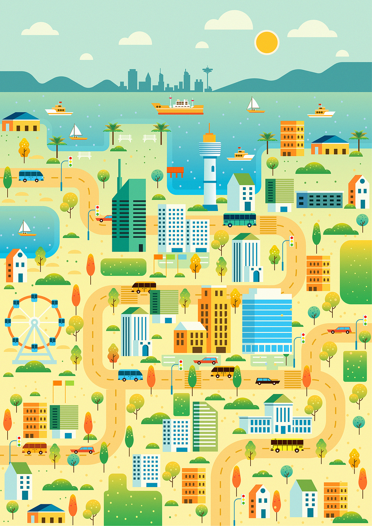 一组矢量风景插画（图ZMjAwODQwODUy） - 创作习作 - 站酷设计师火星罐头原创素材 - 站酷ZCOOL