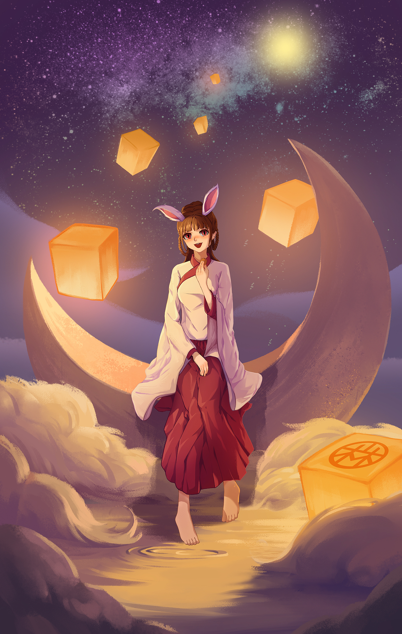 中秋节插画|插画|创作习作|山林gag_原创作品-站酷zcool