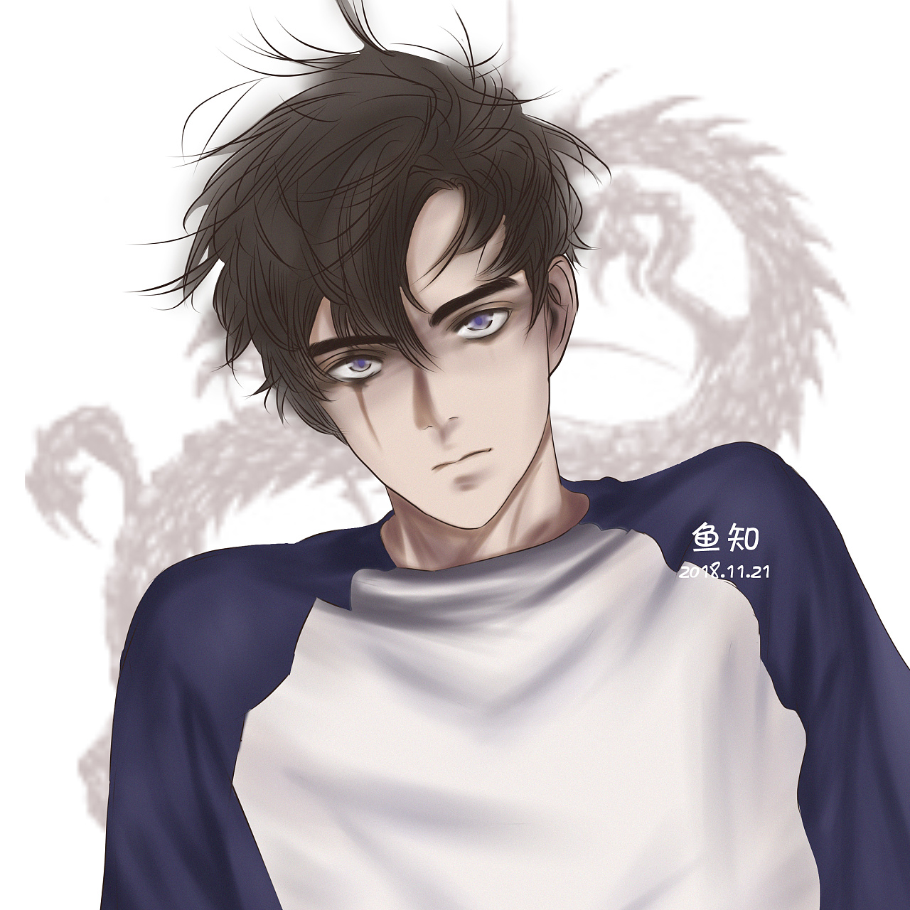 这次尝试画男生,刚好在"插画精选"微博上看到九张很帅的男生手绘图,索