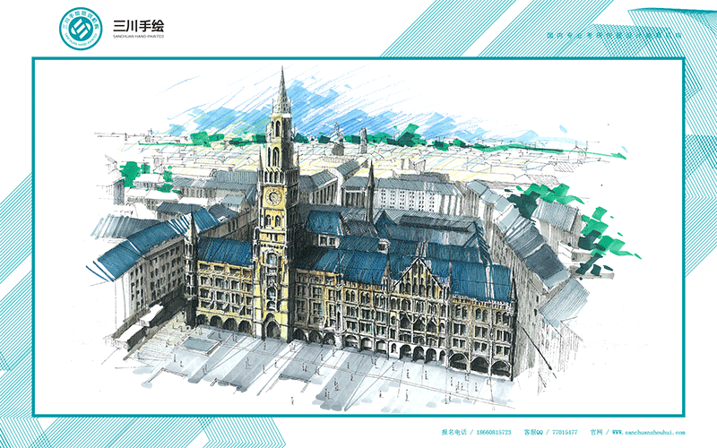 三川手绘欧建古建作品（图ZMjA0MzkxNDg=） - 建筑设计 - 站酷设计师三川手绘原创素材 - 站酷ZCOOL