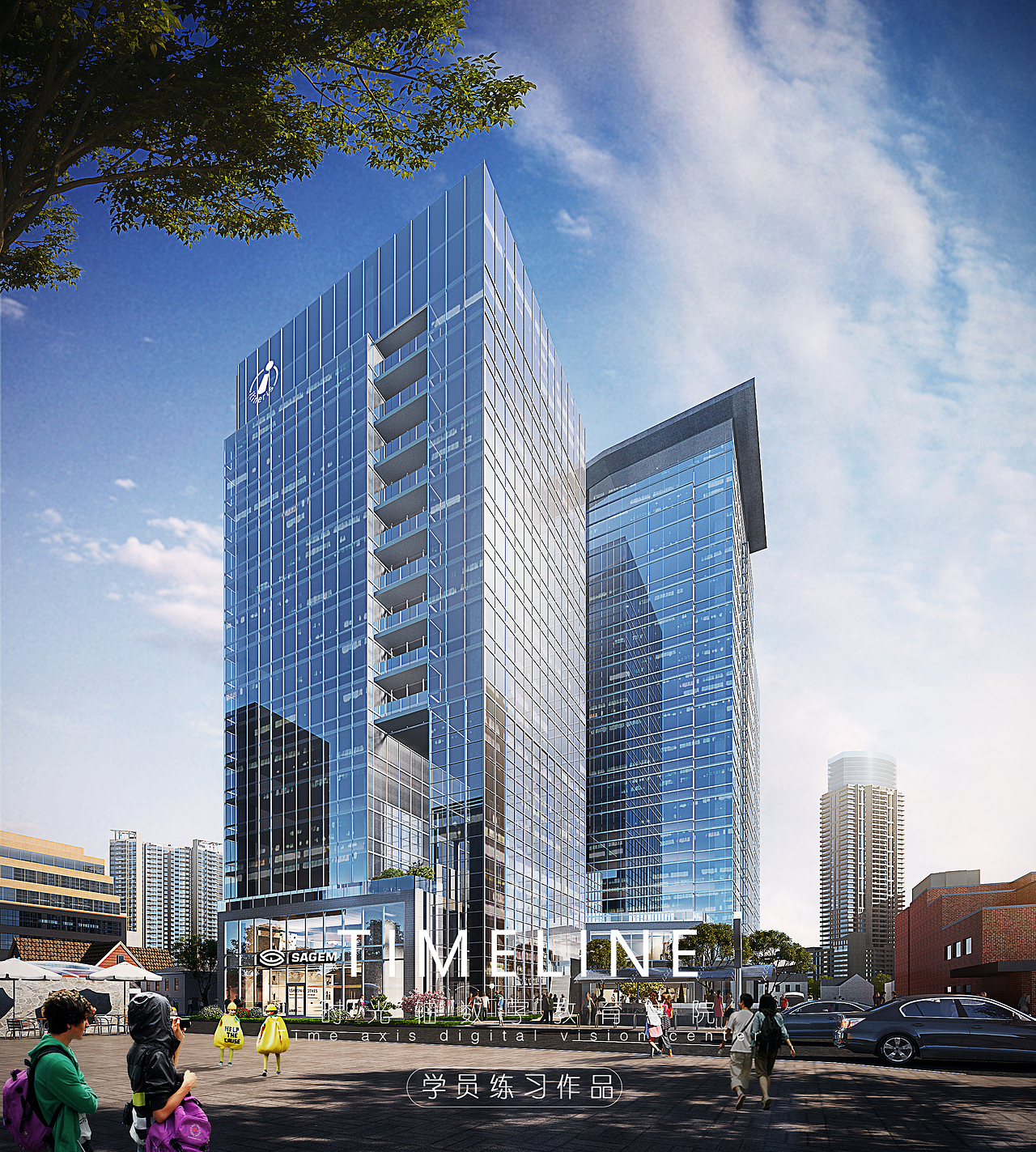 时光轴-建筑表现九期-室外案例练习（图ZMjkxNzg1NDg0） - 建筑/空间 - 站酷设计师时光轴杨老师原创素材 - 站酷ZCOOL