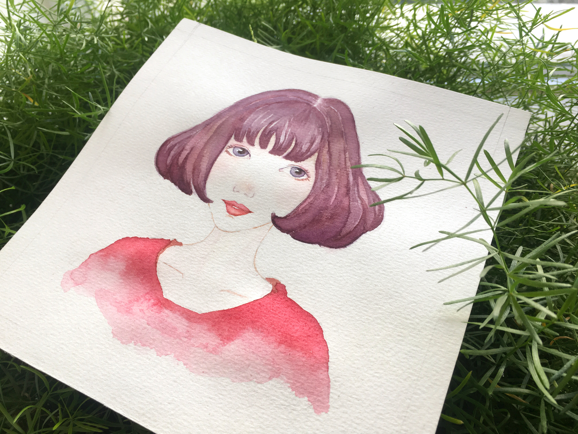 手绘水彩治愈系少女|纯艺术|水彩|小橘子fy - 原创作品 - 站酷 (zcool