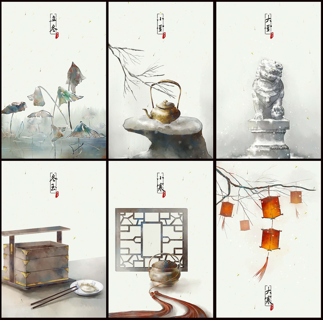 二十四节气合集（图ZMjIwNjM0ODc2） - 创作习作 - 站酷设计师我是无月原创素材 - 站酷ZCOOL