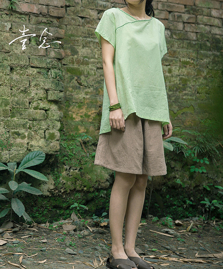 壹念原创女士夏装纯棉手工走线文艺百搭短袖套头T恤 女式纯棉T恤（图ZMTYzNjgwMTY=） - 休闲/流行服饰 - 站酷设计师王善斌原创素材 - 站酷ZCOOL