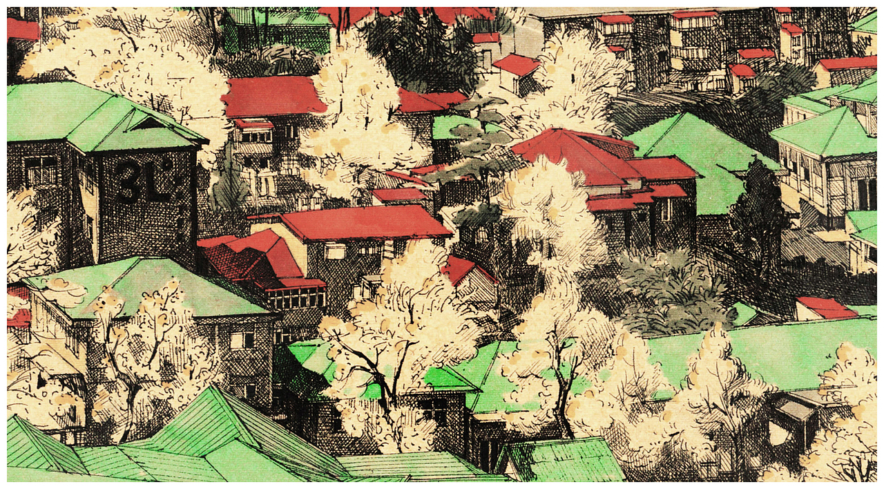 《庐山恋》钢笔画匡庐·附细节