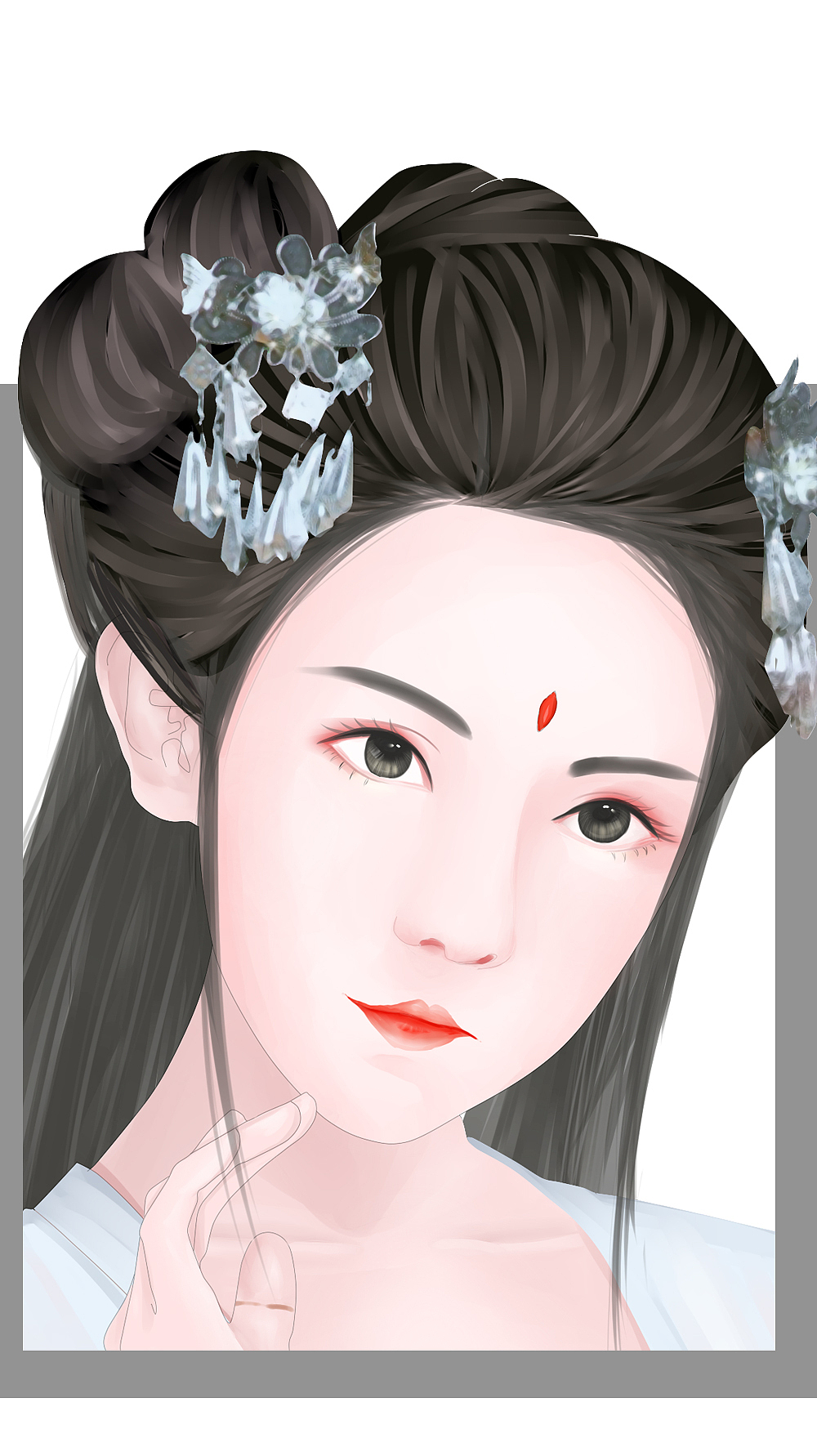 原创手绘古风美女——青葙