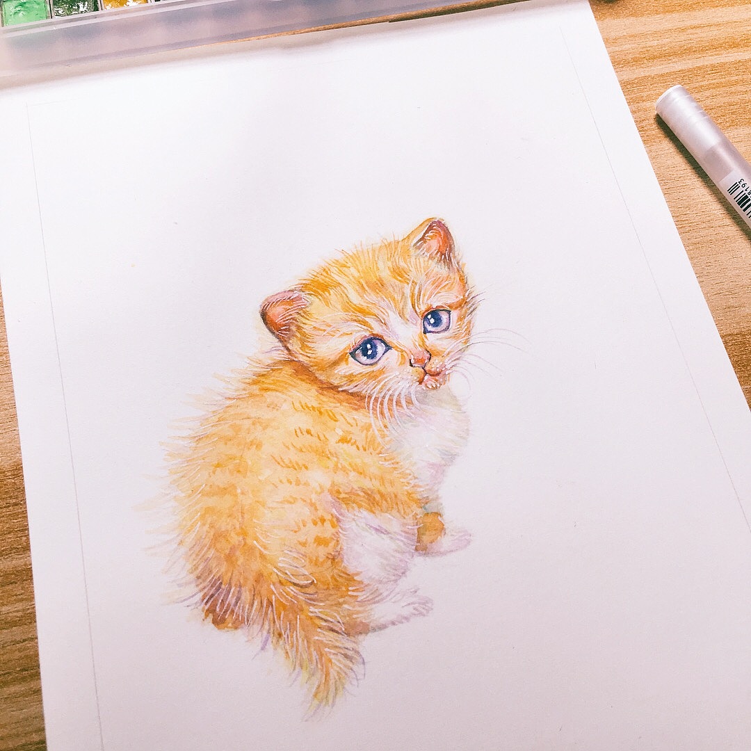 动态可爱的猫咪线稿教程 简单易懂的画猫插画素材 生动大气画法[ 图片/4P ] - 优艺星