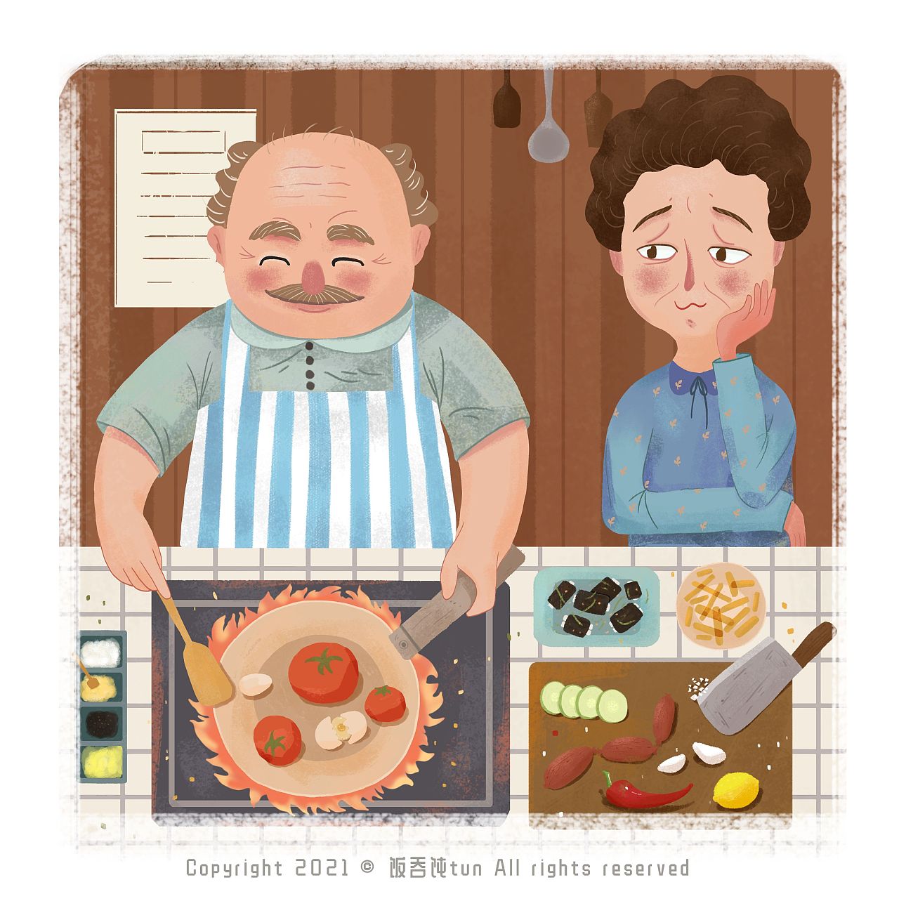 第一次下厨|插画|儿童插画|饭吞饨tun - 原创作品 - 站酷 (zcool)