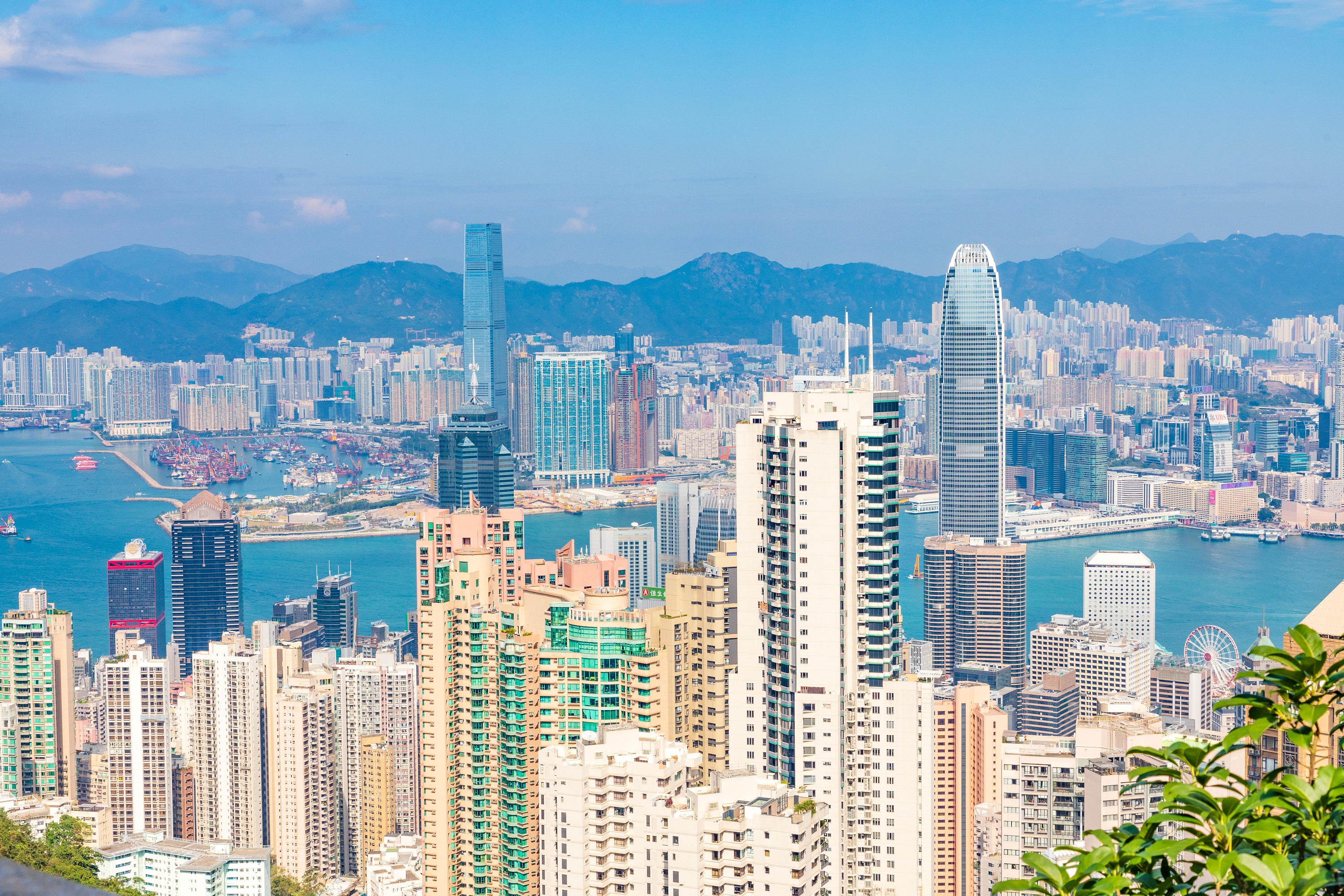 香港太平山顶港岛径1一段中环维多利亚港