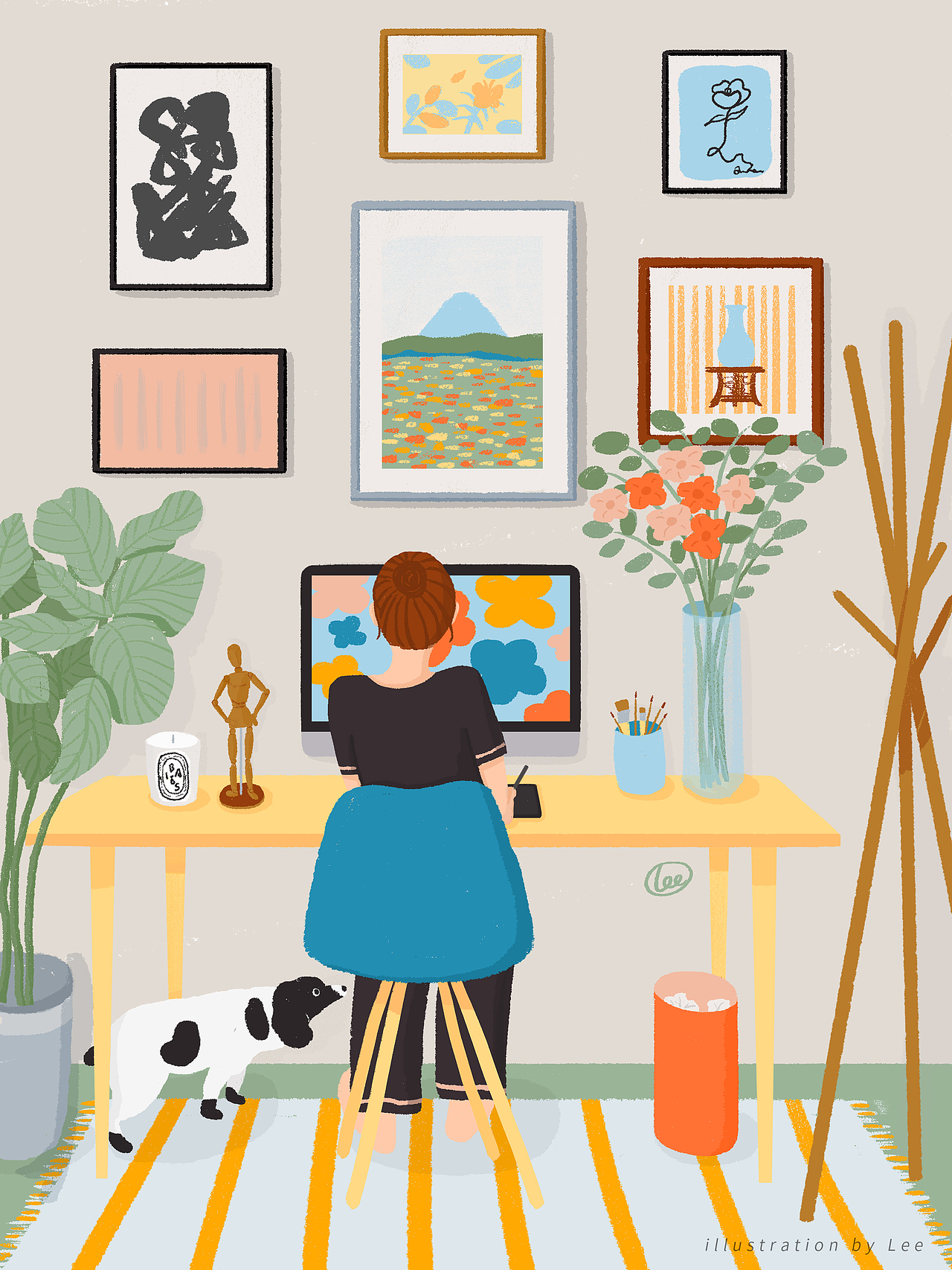 一个人系列|居家系列插画