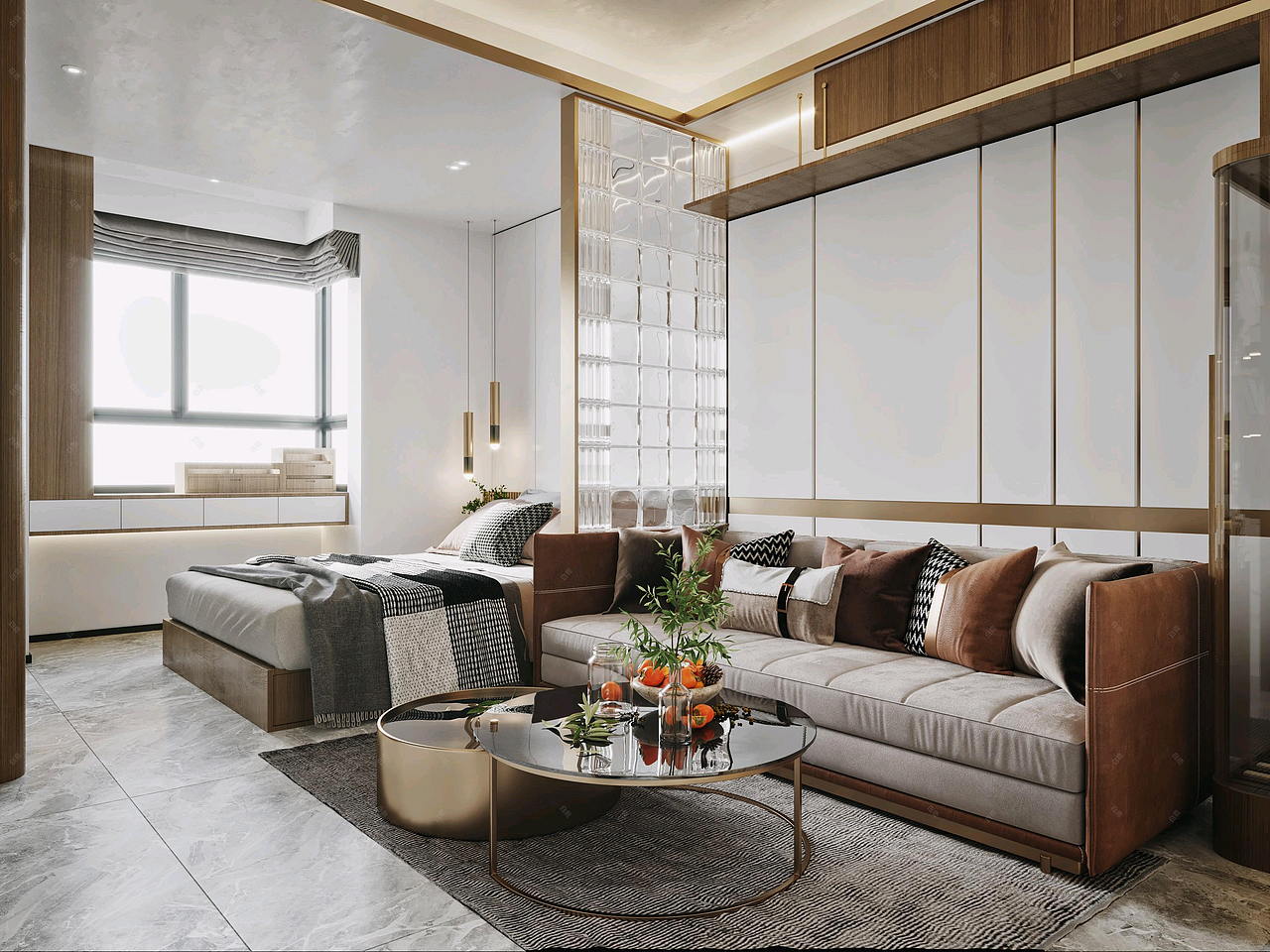 现代风格的单身公寓