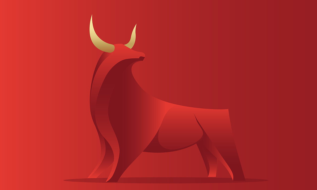 2021|生肖牛|矢量简约插画设计