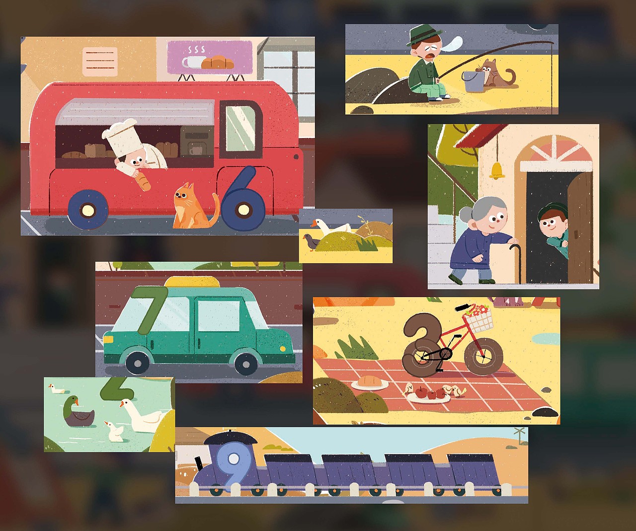 2021年回顾（图ZMjgyMzg5ODEy） - 儿童插画 - 站酷设计师方快块快快块原创素材 - 站酷ZCOOL