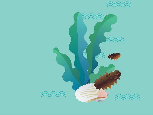 海参包装以及插画元素设计