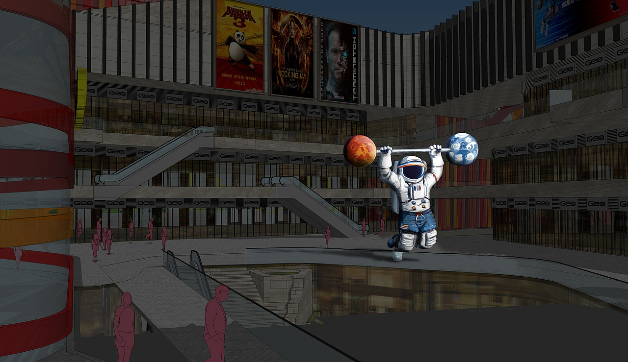 楼体内部宇航员装置