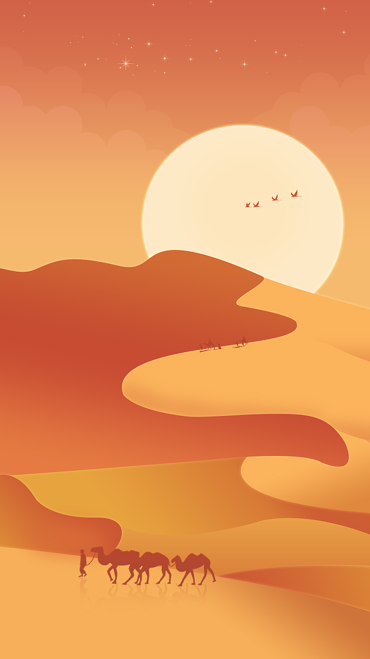 大漠孤烟直，长河落日圆（图ZMTIxMTU1NjI0） - 创作习作 - 站酷设计师angel萍子原创素材 - 站酷ZCOOL