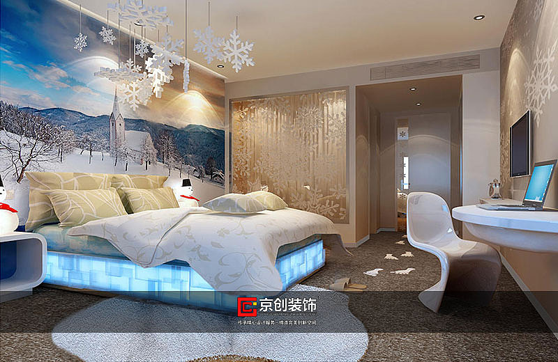 南阳酒店装修公司京创主题酒店房间装修效果图