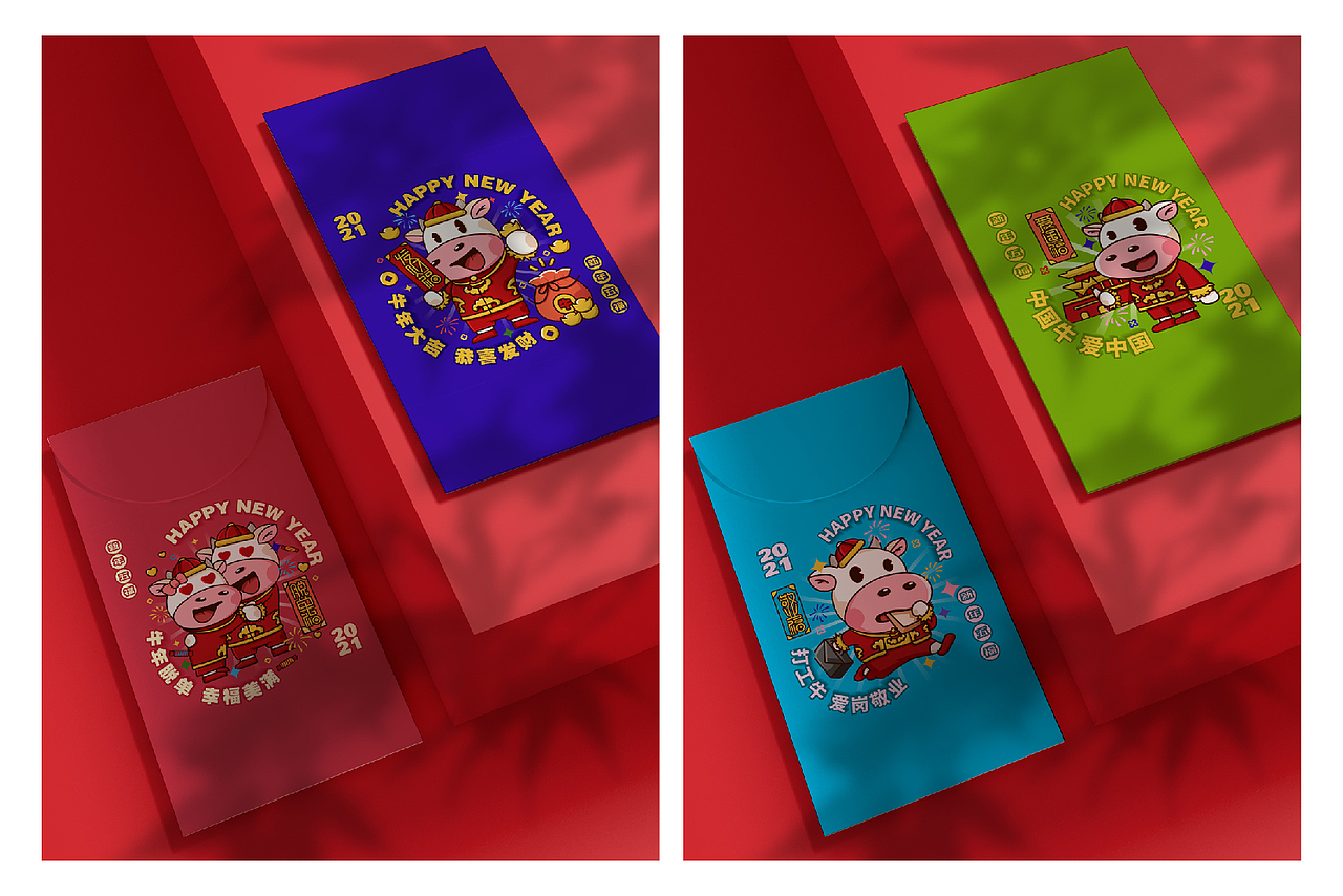 牛年新五福（图ZMjM5MzY0MTY0） - 商业插画 - 站酷设计师六六鱼原创素材 - 站酷ZCOOL