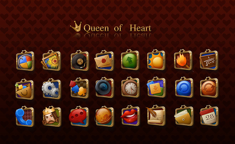 Queen of heart（修正版）（图ZNzM5MDM4OA==） - 主题/皮肤 - 站酷设计师Mogrea原创素材 - 站酷ZCOOL