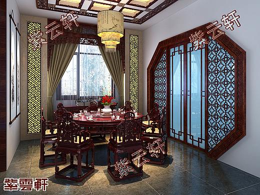 紫云轩餐厅别墅中式装修设计