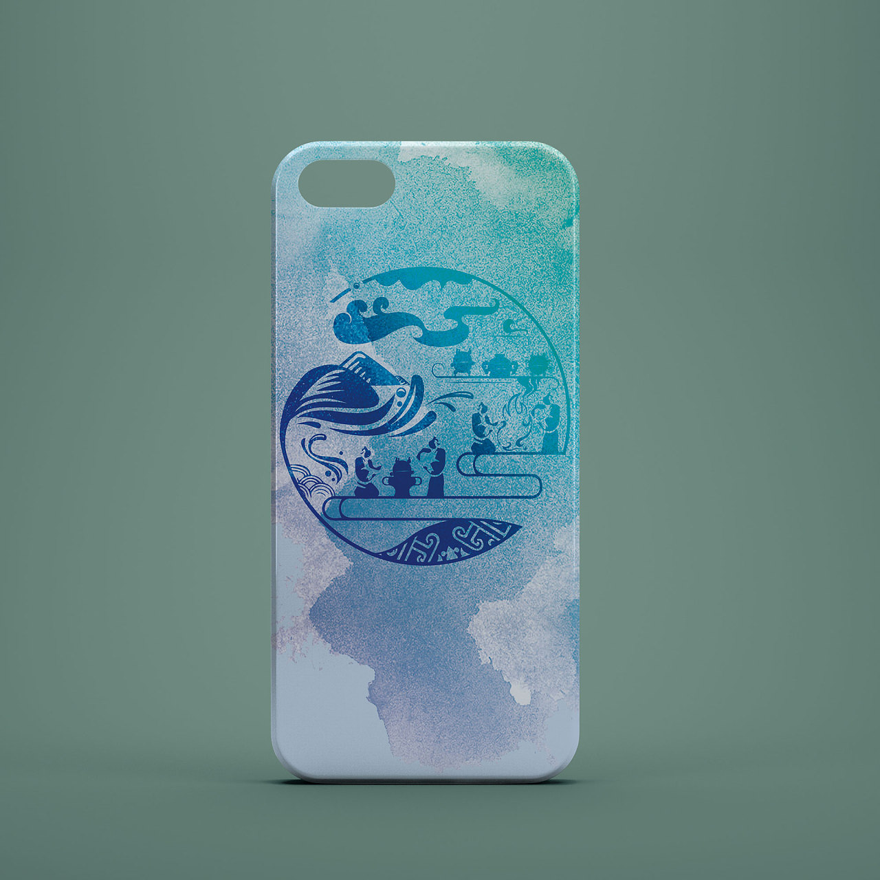 古风插画泼墨肌理手机壳(文创产品)