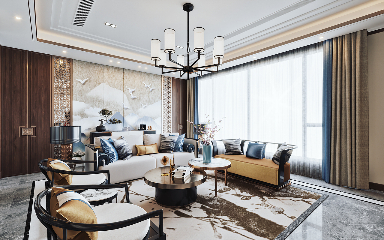 新中式与美式（图ZMjI2MjIxODc2） - 家装设计 - 站酷设计师大师一号壹哥原创素材 - 站酷ZCOOL