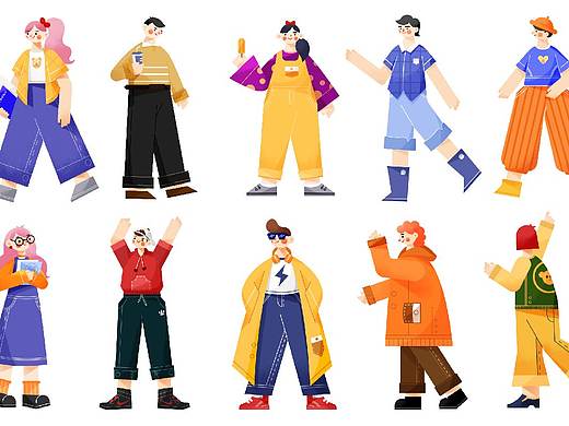 《10组规则矢量人物》——插画设计