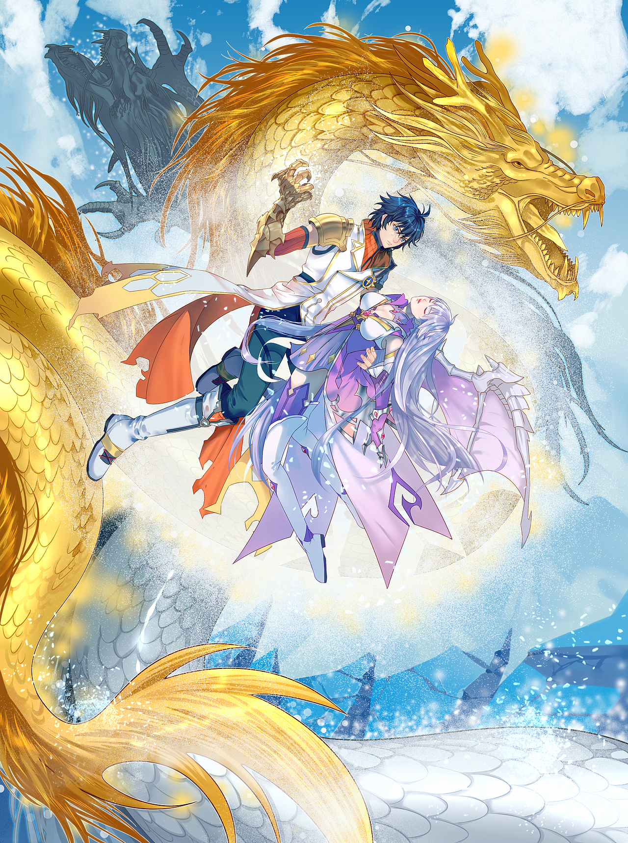 手游斗罗十年龙王传说宣传插画