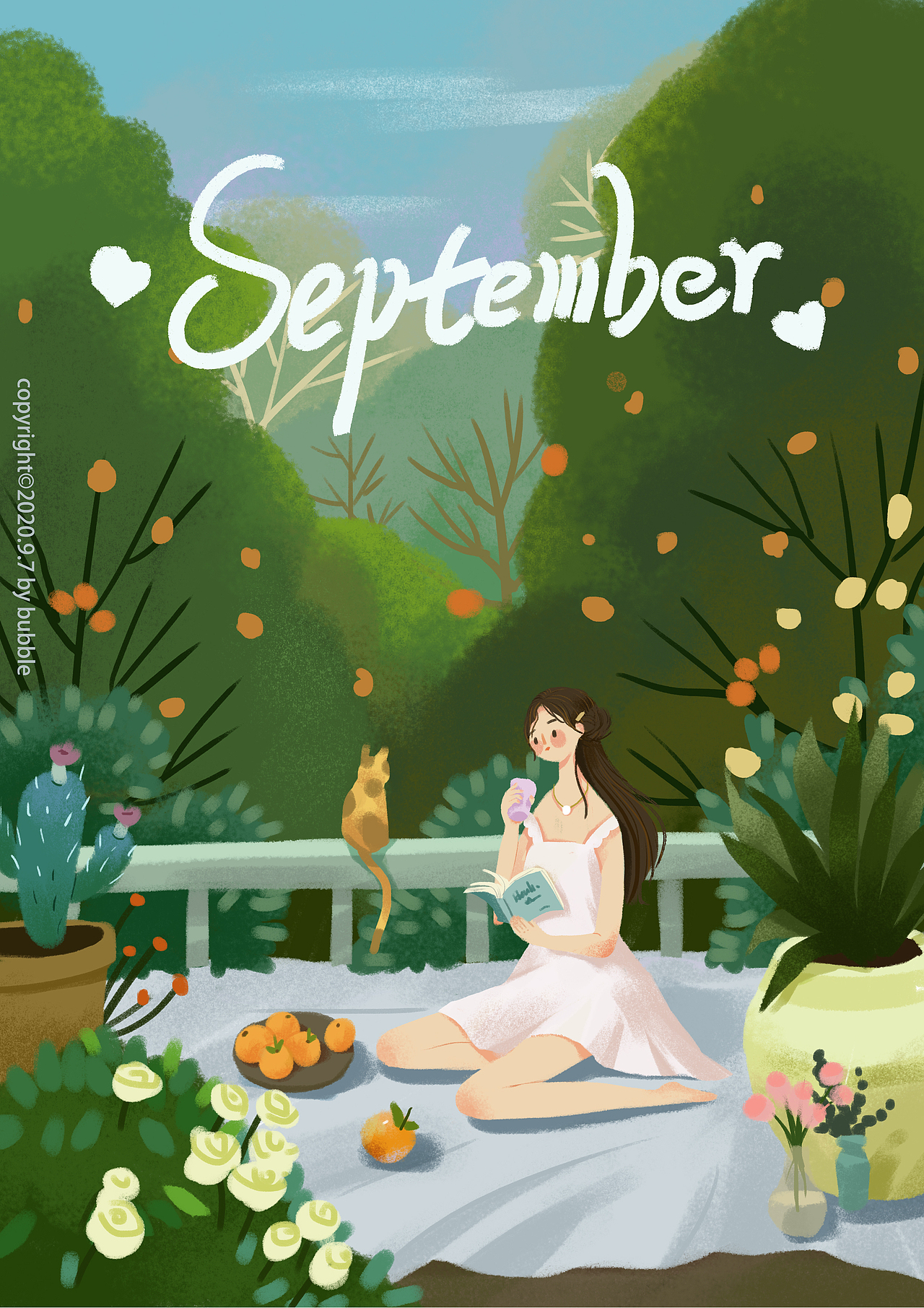 月份插画九月