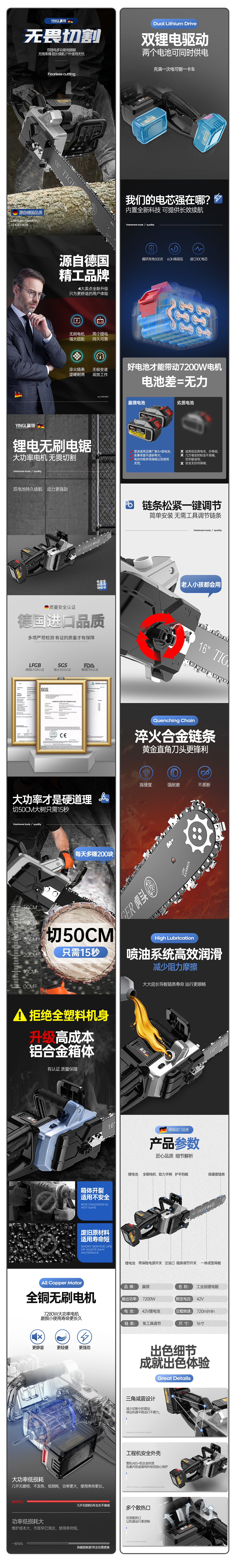 双驱动电链锯详情页