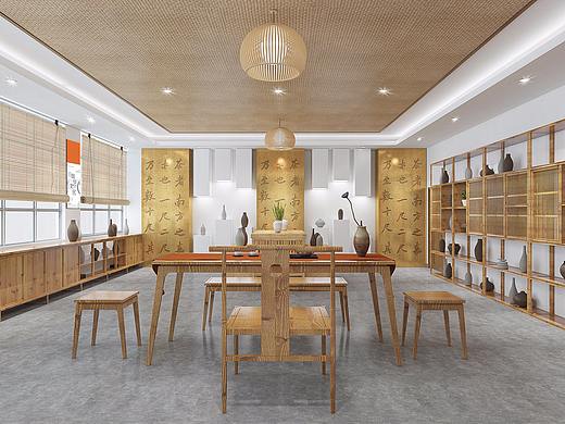 陶艺与茶艺展室（个人主页-ZMzYyNTk1ODg=） - 家装设计 - 站酷设计师川谷空间设计原创素材 - 站酷ZCOOL