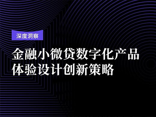 金融小微贷数字化产品体验设计创新策略