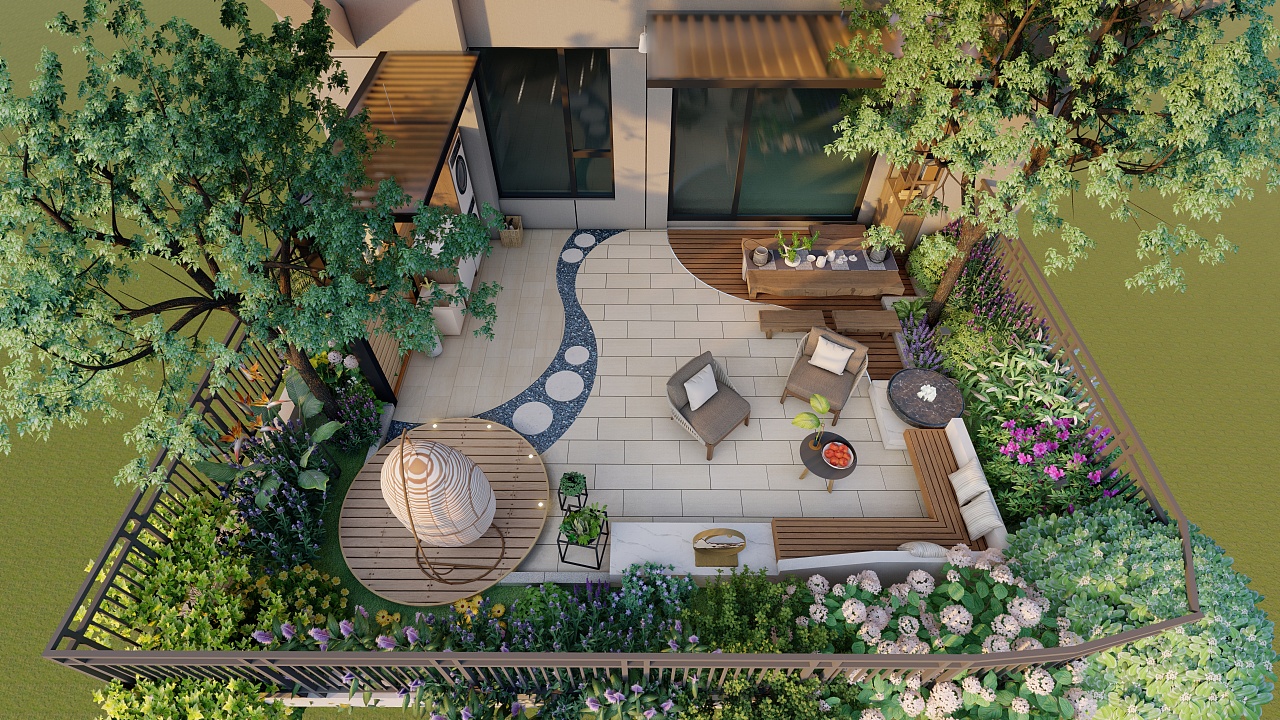 现代风格露台花园|空间|景观设计|mrzhangshushu - 原创作品 - 站酷