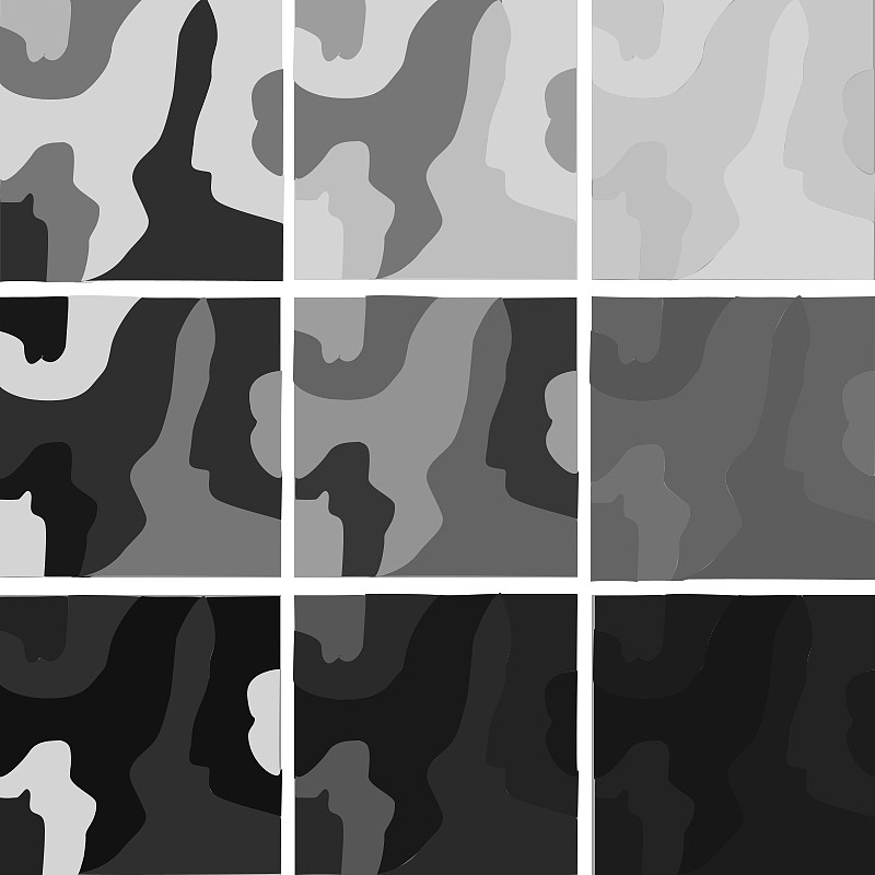 黑白灰明度对比