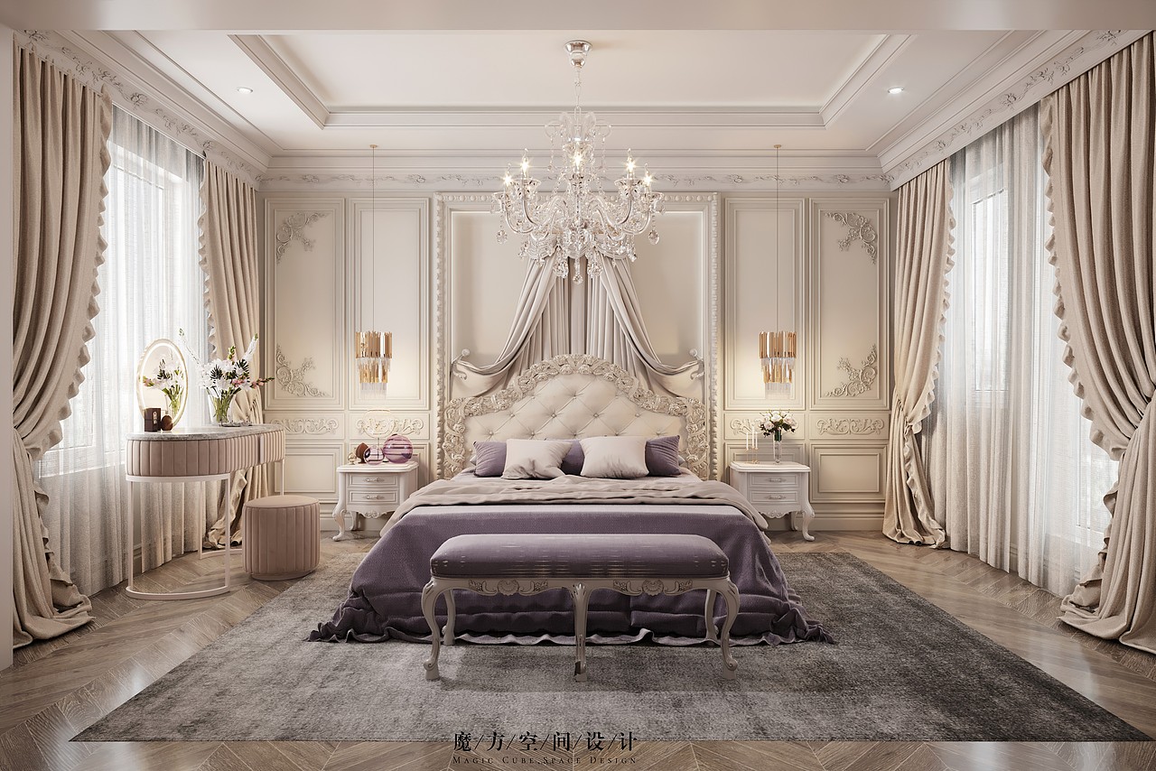 【魔方】法式轻奢•上海别墅项目（图ZMjQ3ODkyNTUy） - 家装设计 - 站酷设计师魔方空间设计原创素材 - 站酷ZCOOL