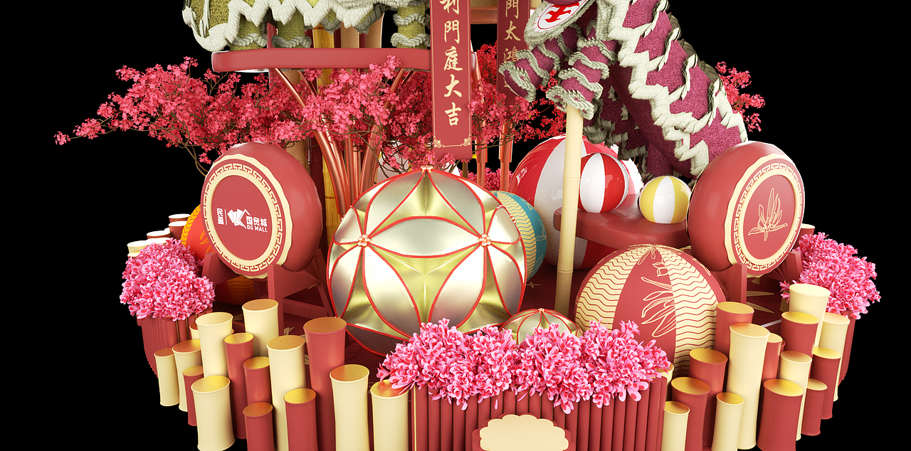 民盈国贸陈新春美陈（图ZMjUwOTEwOTQ0） - 场景 - 站酷设计师_DOUBLE_原创素材 - 站酷ZCOOL