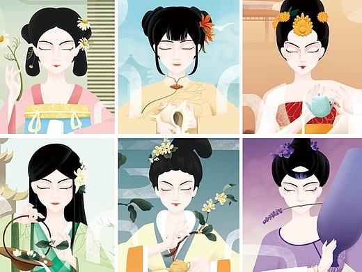 小仙女现泡花茶面膜系列插画