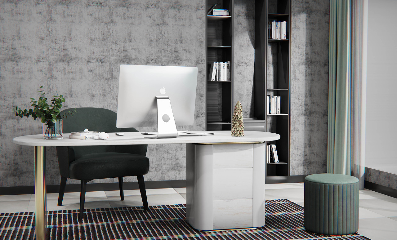 室内办公桌电脑耳机场景|三维|场景|米尼工业设计坊 - 原创作品