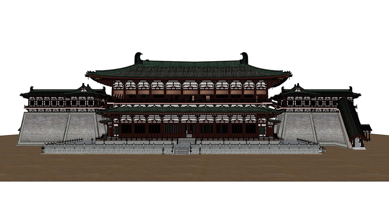 大明宫麟德殿古建宫殿SU模型下载